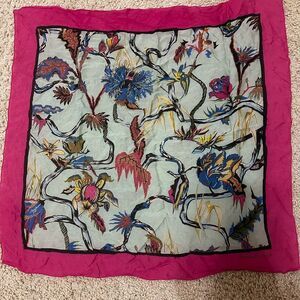 Vintage Rosabotanica Balenciaga 100% Silk Scarf Made in Italy